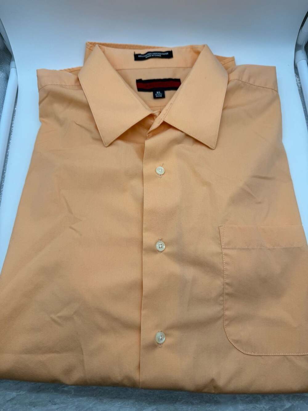 Architect Men's Solid Peach Long Sleeve Regular Fit Dress Shirt